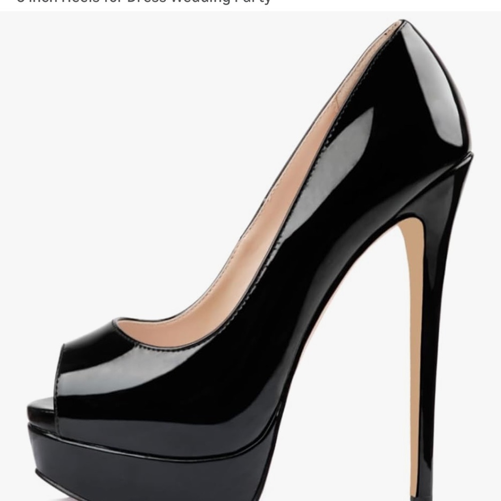 Elegant Black Peep-Toe Stiletto Heels